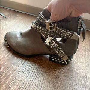 Jeffrey Campbell Studded Gray Ankle Boots
